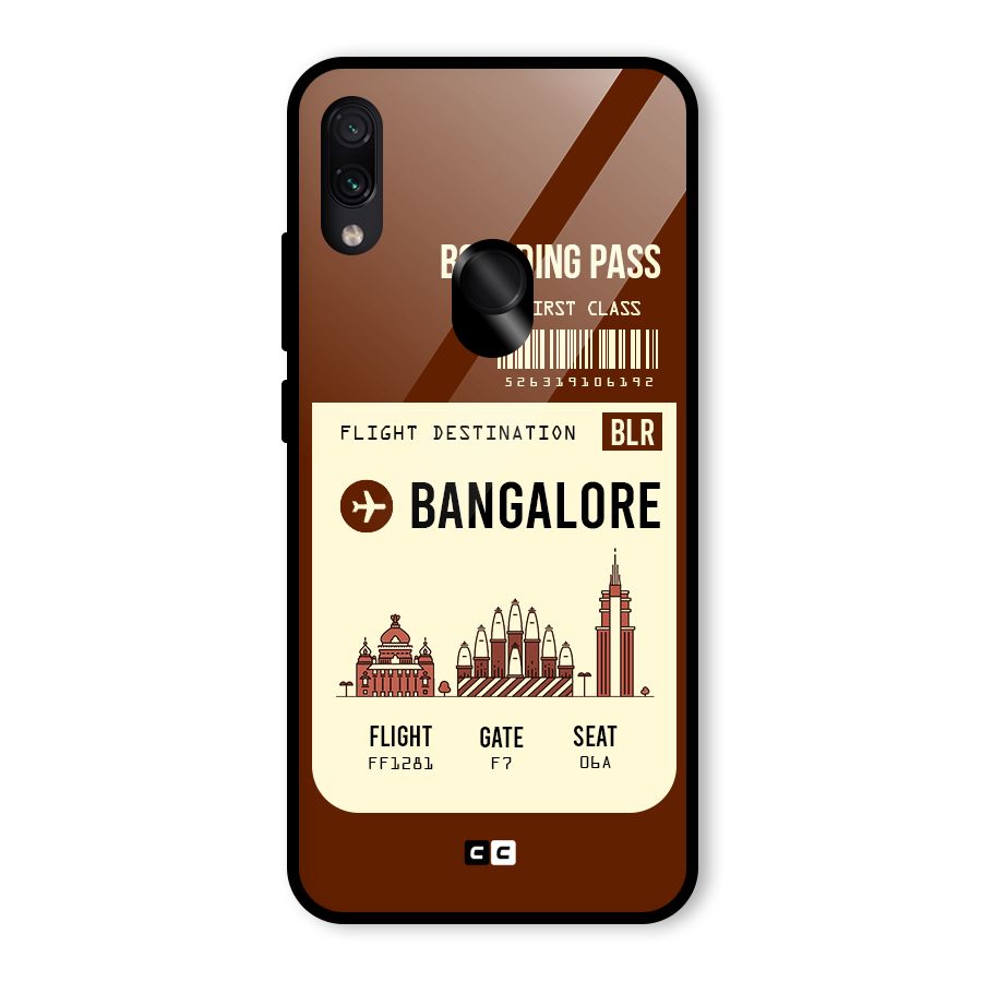 Bangalore Boarding Pass Glass Back Case for Redmi Note 7