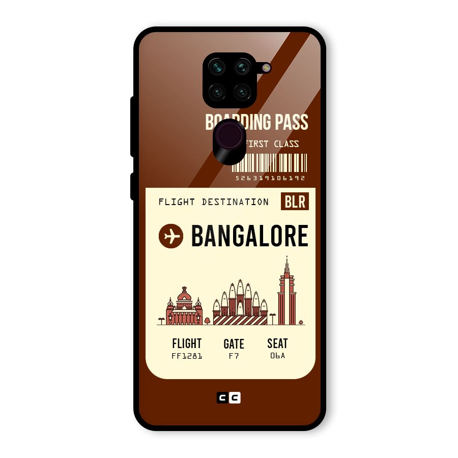 Bangalore Boarding Pass Glass Back Case for Redmi Note 9