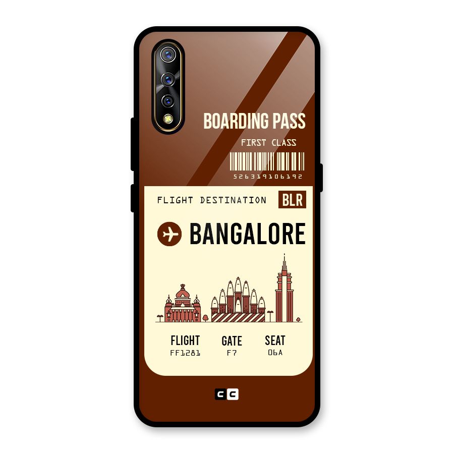 Bangalore Boarding Pass Glass Back Case for Vivo S1