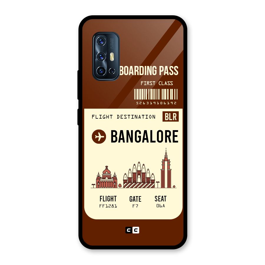 Bangalore Boarding Pass Glass Back Case for Vivo V17