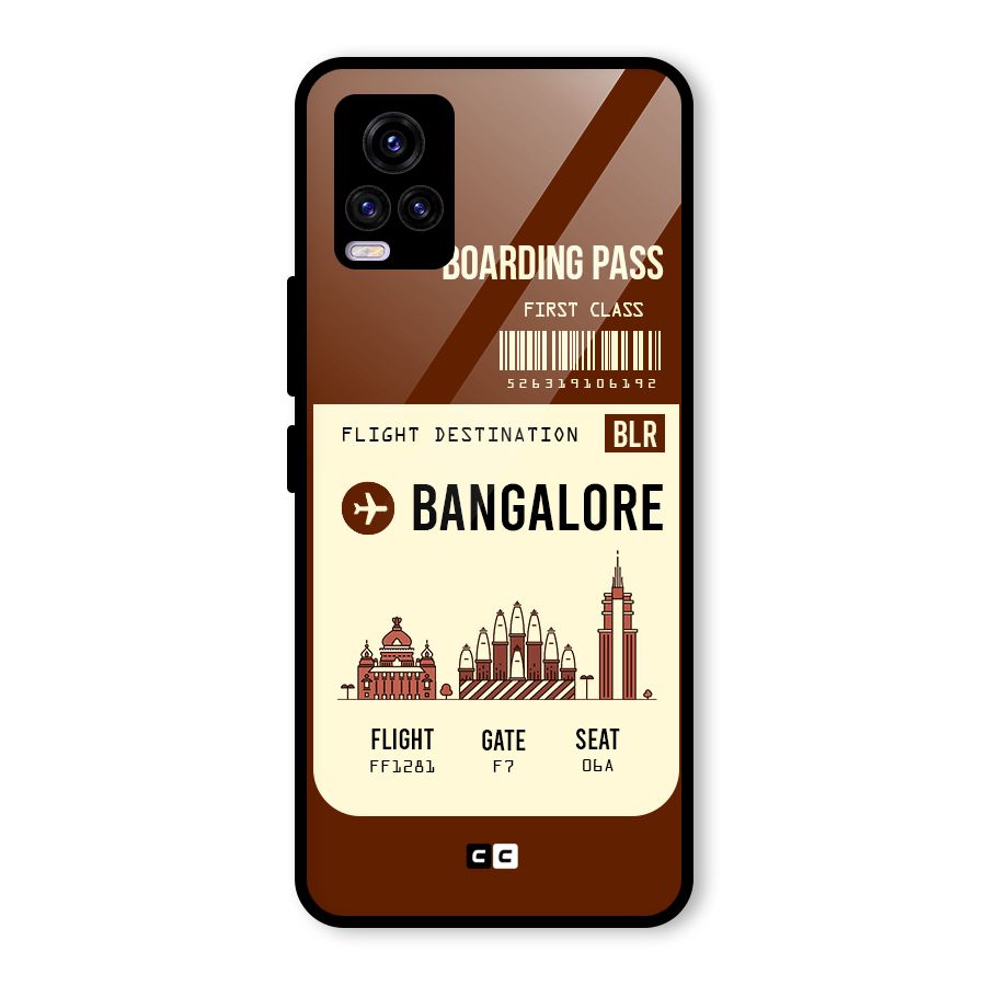 Bangalore Boarding Pass Glass Back Case for Vivo V20