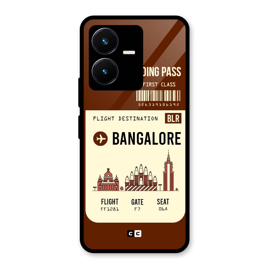 Bangalore Boarding Pass Glass Back Case for Vivo Y22