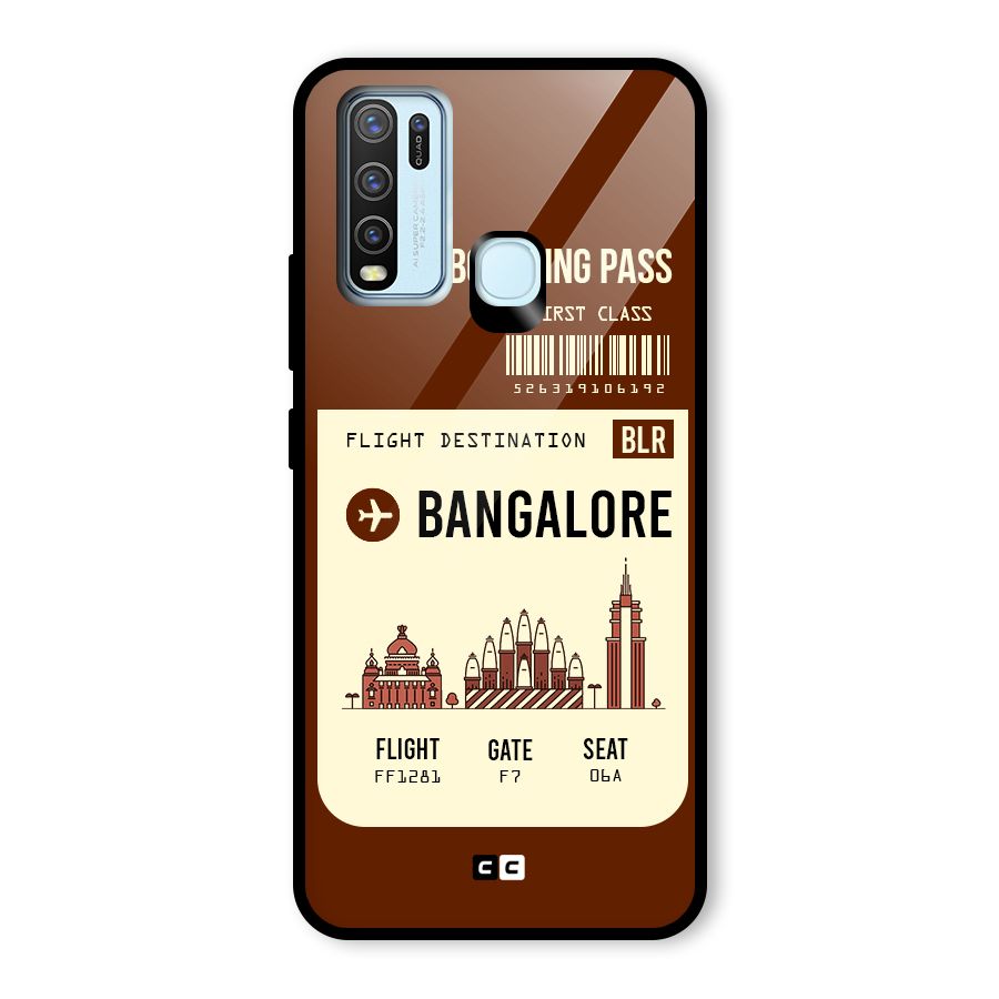 Bangalore Boarding Pass Glass Back Case for Vivo Y50