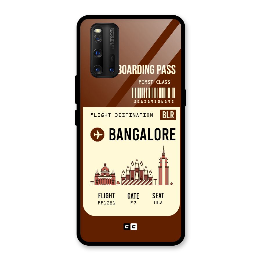 Bangalore Boarding Pass Glass Back Case for Vivo iQOO 3