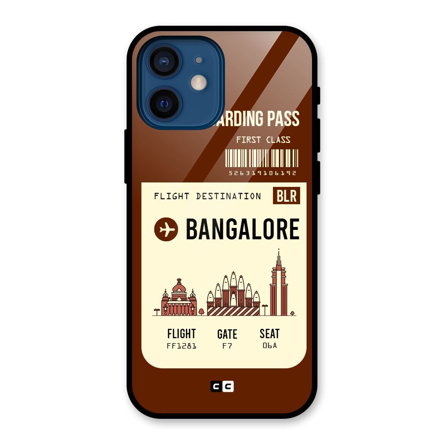 Bangalore Boarding Pass Glass Back Case for iPhone 12 Mini