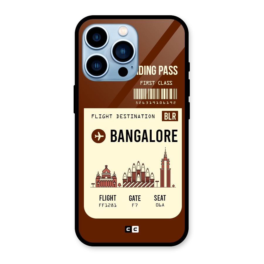 Bangalore Boarding Pass Glass Back Case for iPhone 13 Pro