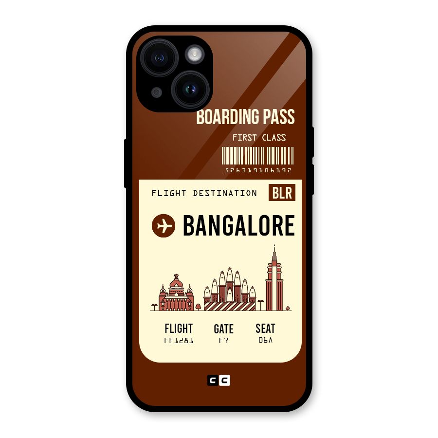 Bangalore Boarding Pass Glass Back Case for iPhone 14