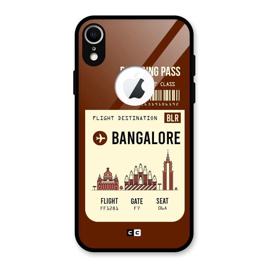Bangalore Boarding Pass Glass Back Case for iPhone XR Logo Cut