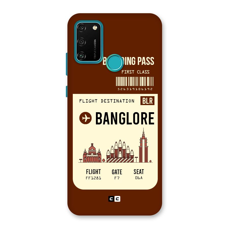 Banglore Boarding Pass Back Case for Honor 9A