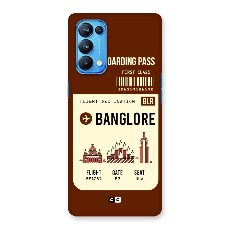 Banglore Boarding Pass Back Case for Oppo Reno5 Pro 5G