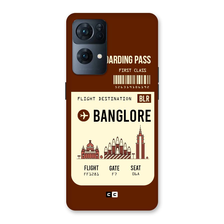 Banglore Boarding Pass Back Case for Oppo Reno7 Pro 5G