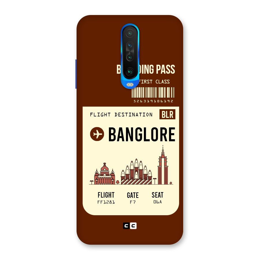 Banglore Boarding Pass Back Case for Poco X2