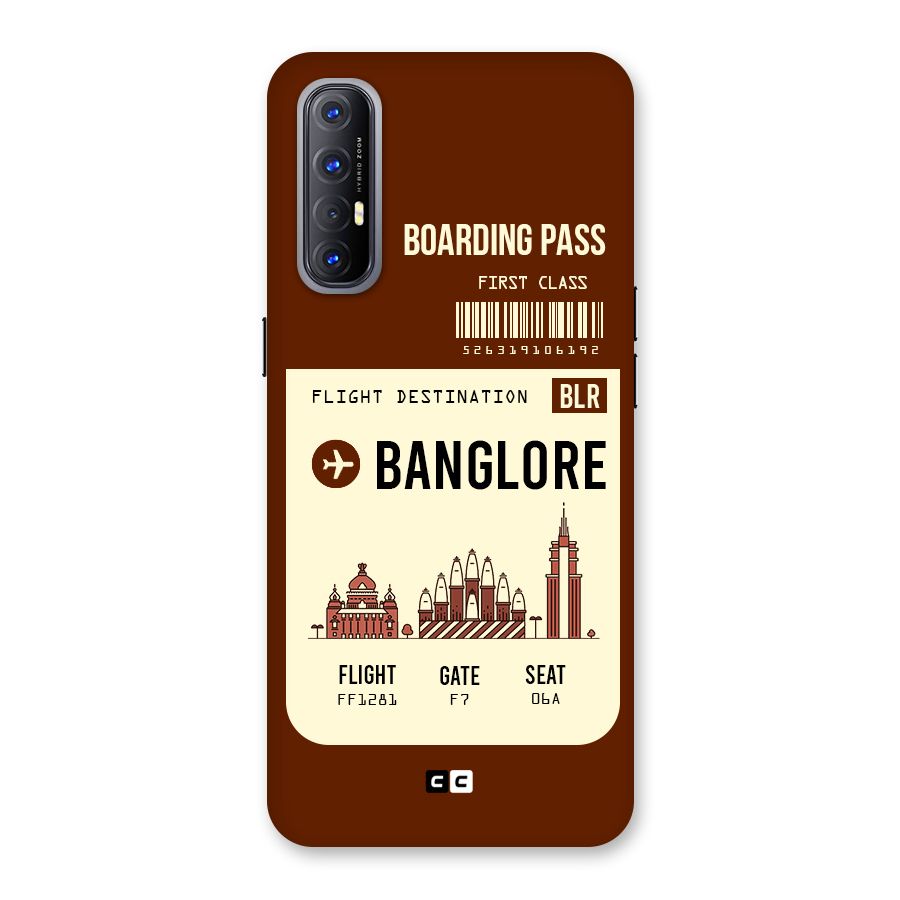 Banglore Boarding Pass Back Case for Reno3 Pro
