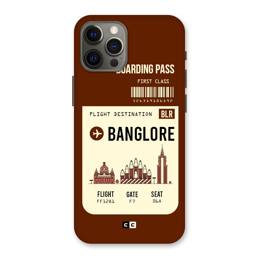 Banglore Boarding Pass Back Case for iPhone 12 Pro Max