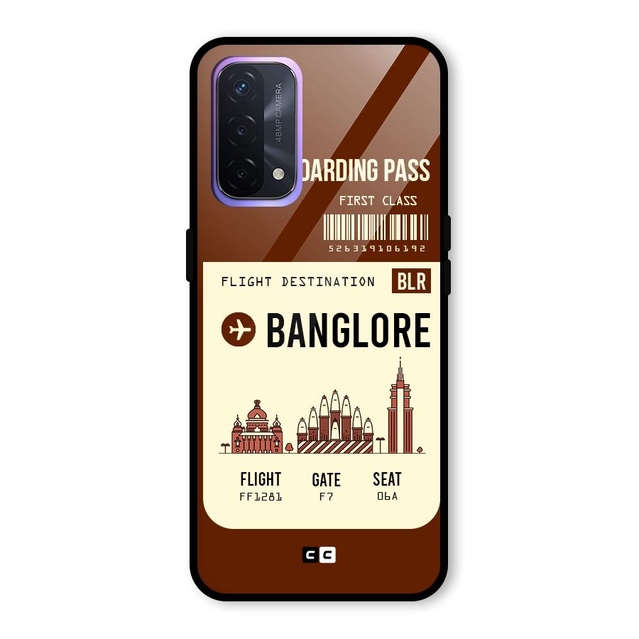 Banglore Boarding Pass Glass Back Case for Oppo A74 5G