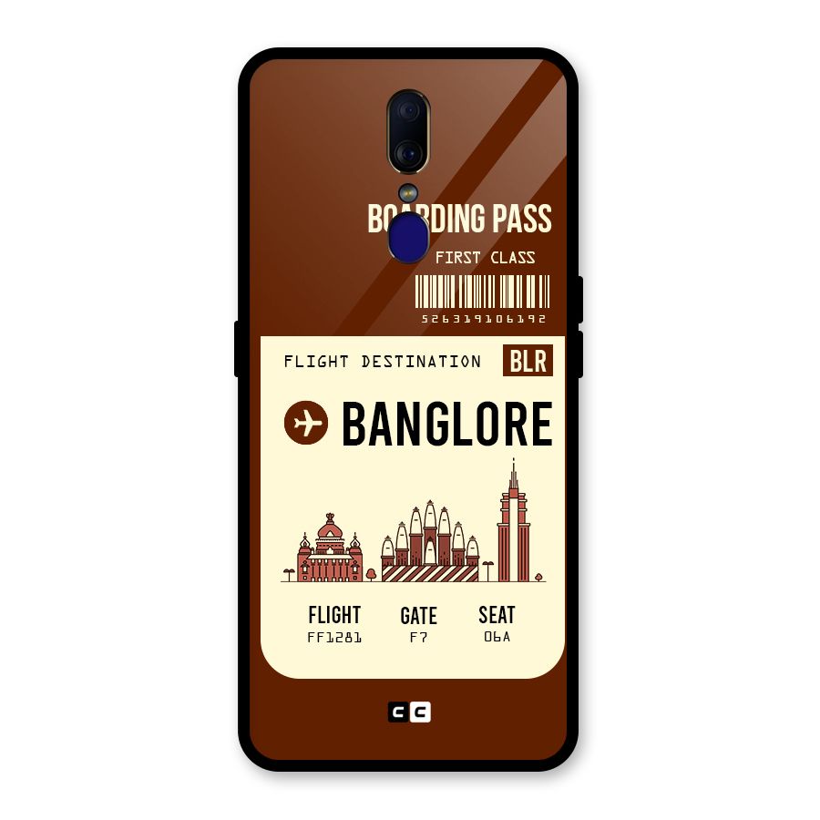 Banglore Boarding Pass Glass Back Case for Oppo F11