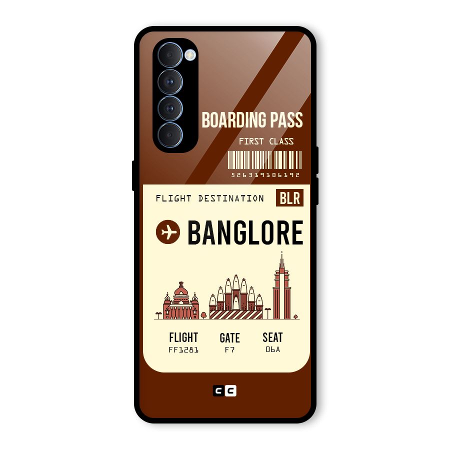 Banglore Boarding Pass Glass Back Case for Oppo Reno4 Pro