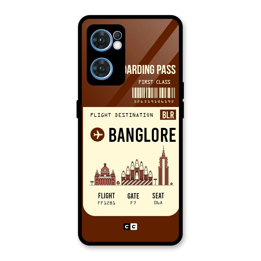 Banglore Boarding Pass Glass Back Case for Oppo Reno7 5G