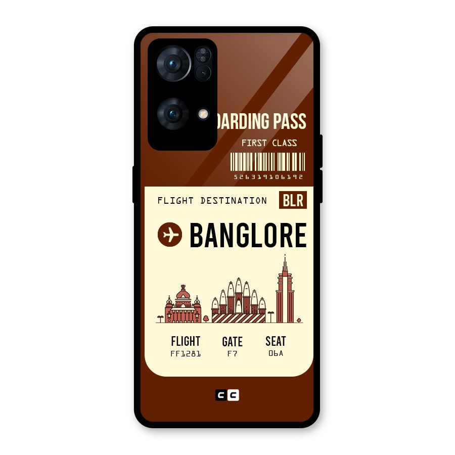 Banglore Boarding Pass Glass Back Case for Oppo Reno7 Pro 5G