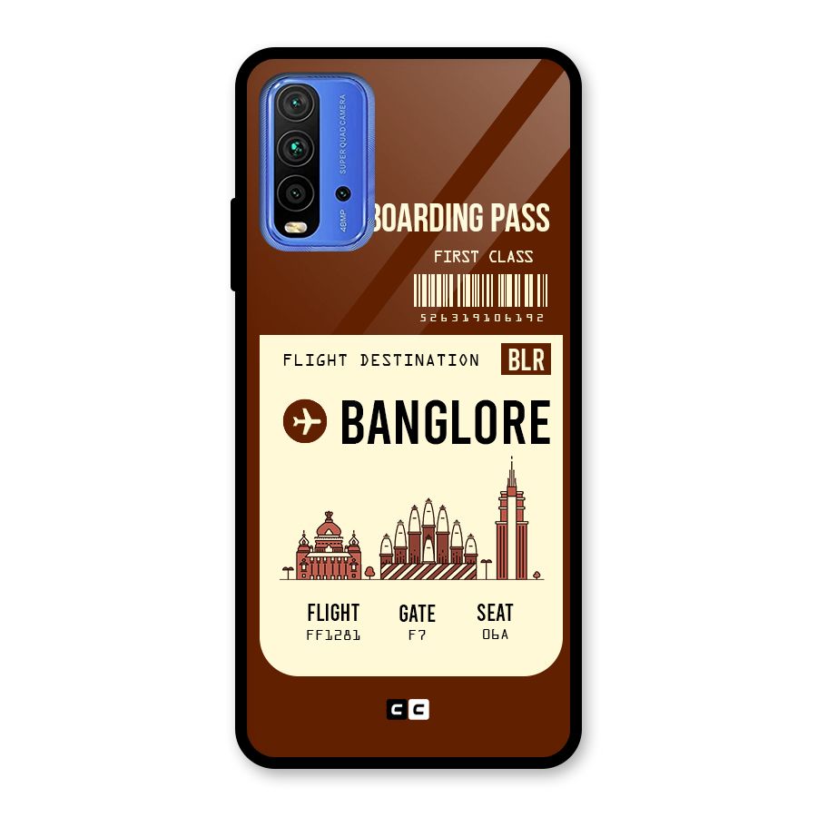 Banglore Boarding Pass Glass Back Case for Redmi 9 Power