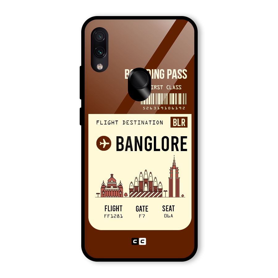 Banglore Boarding Pass Glass Back Case for Redmi Note 7S