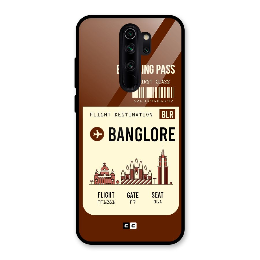 Banglore Boarding Pass Glass Back Case for Redmi Note 8 Pro