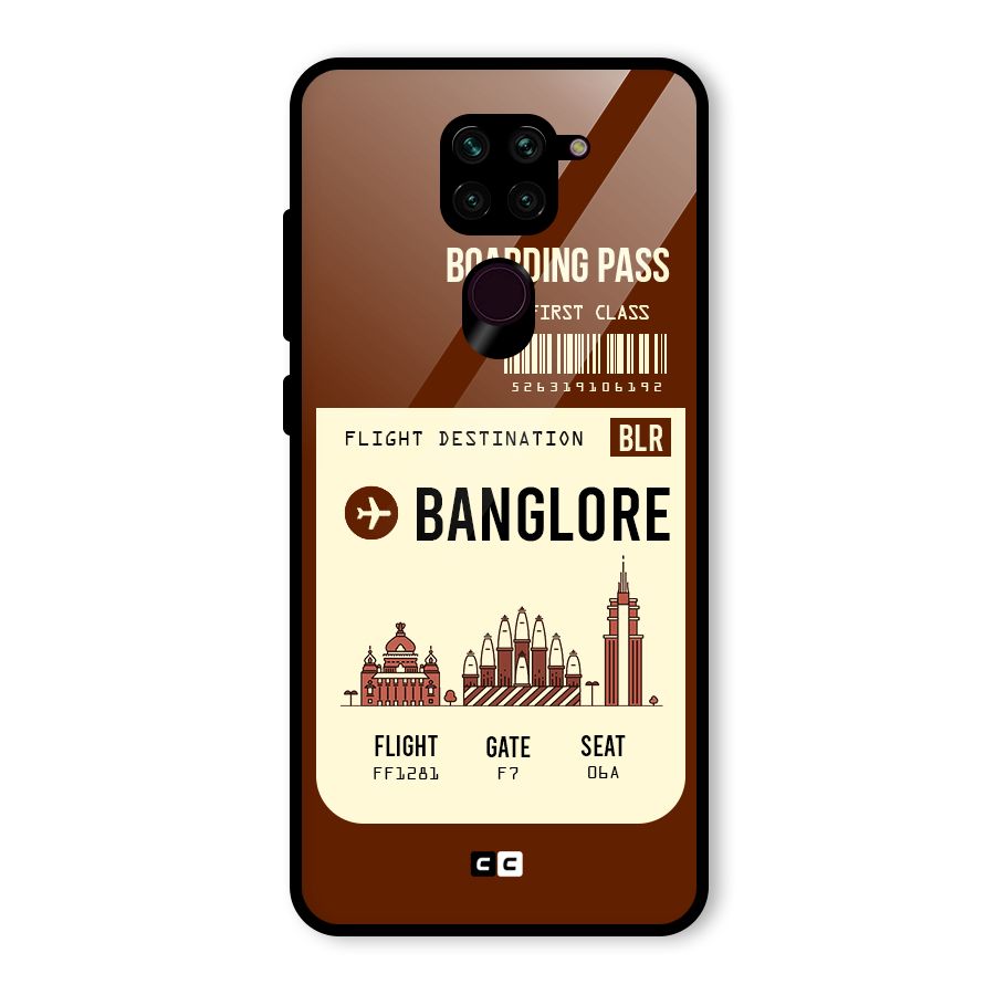 Banglore Boarding Pass Glass Back Case for Redmi Note 9