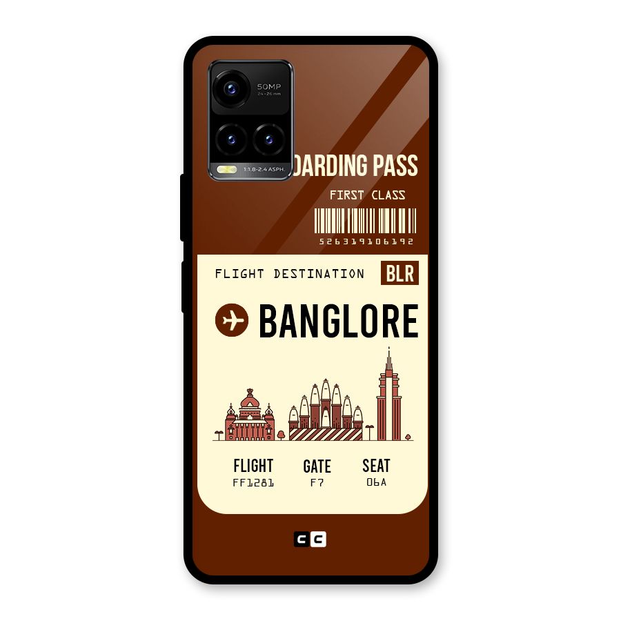 Banglore Boarding Pass Glass Back Case for Vivo Y21T
