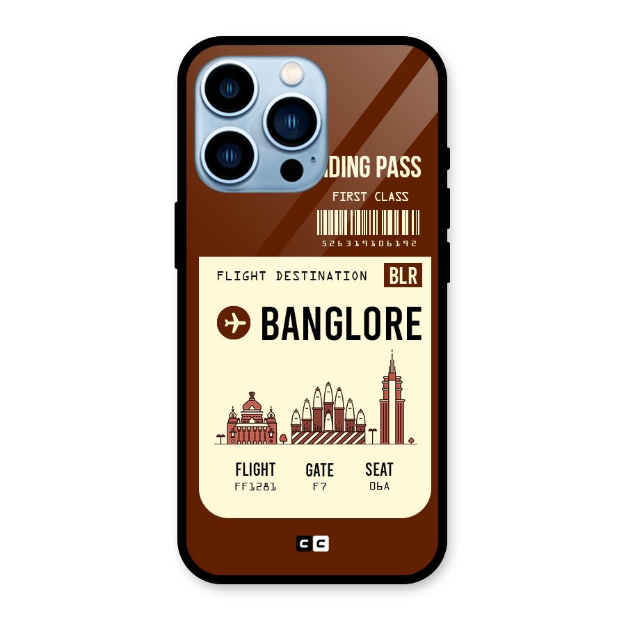 Banglore Boarding Pass Glass Back Case for iPhone 13 Pro