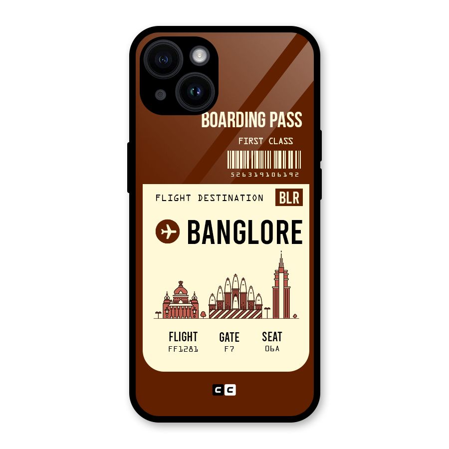 Banglore Boarding Pass Glass Back Case for iPhone 14