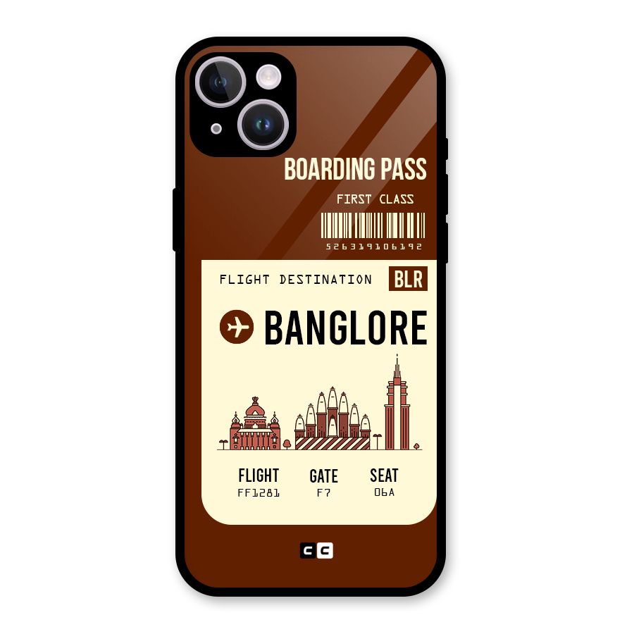 Banglore Boarding Pass Glass Back Case for iPhone 14 Plus