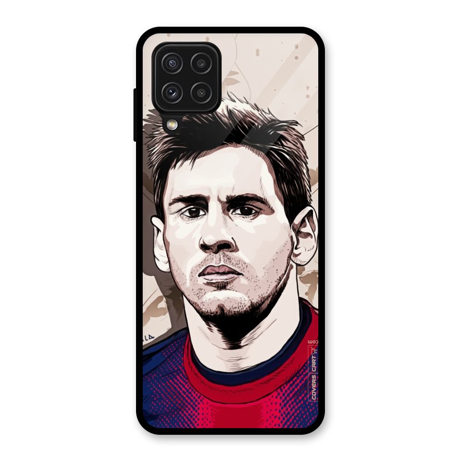 Barca King Messi Glass Back Case for Galaxy A22 4G