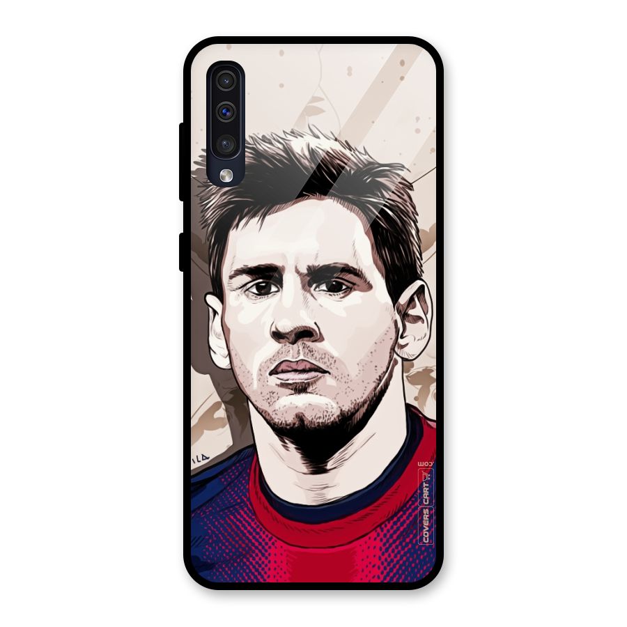 Barca King Messi Glass Back Case for Galaxy A50