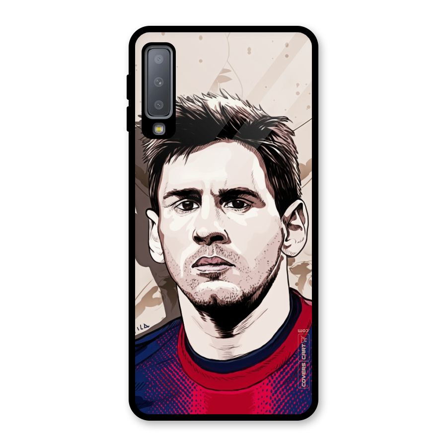 Barca King Messi Glass Back Case for Galaxy A7 (2018)
