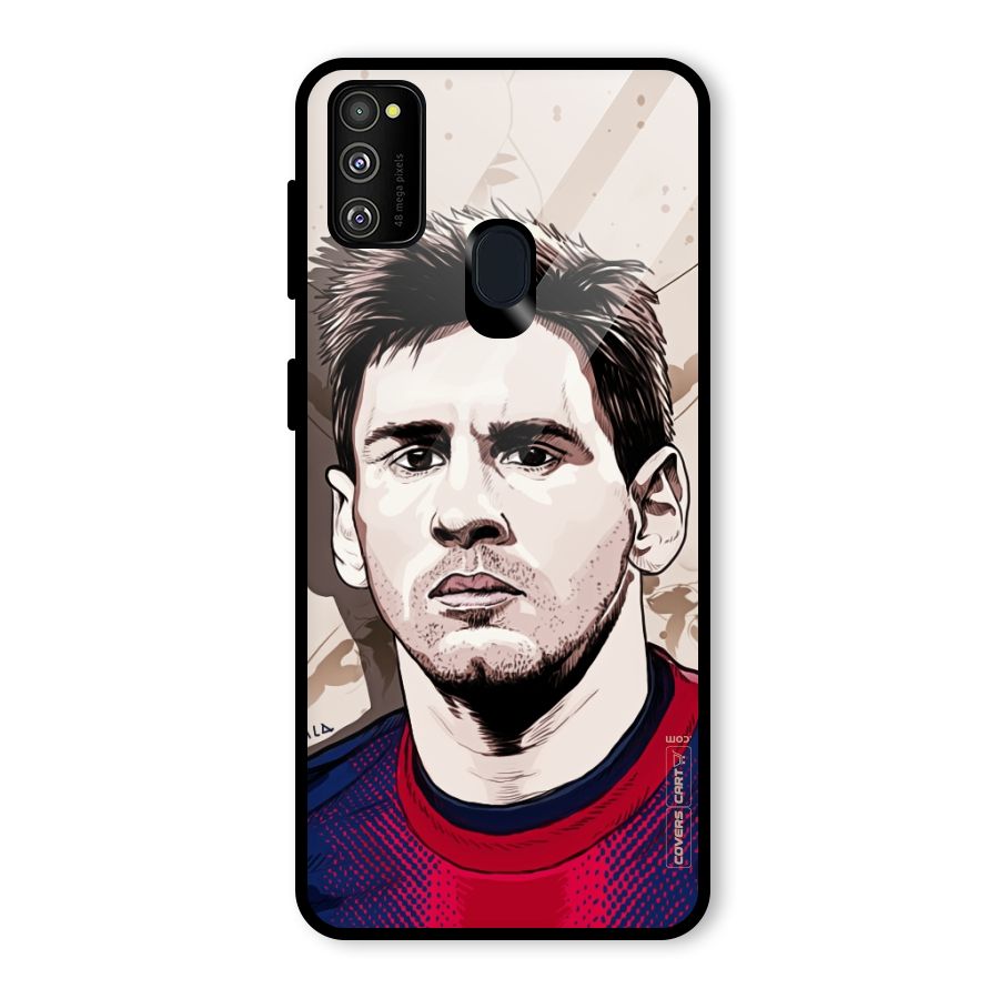 Barca King Messi Glass Back Case for Galaxy M30s