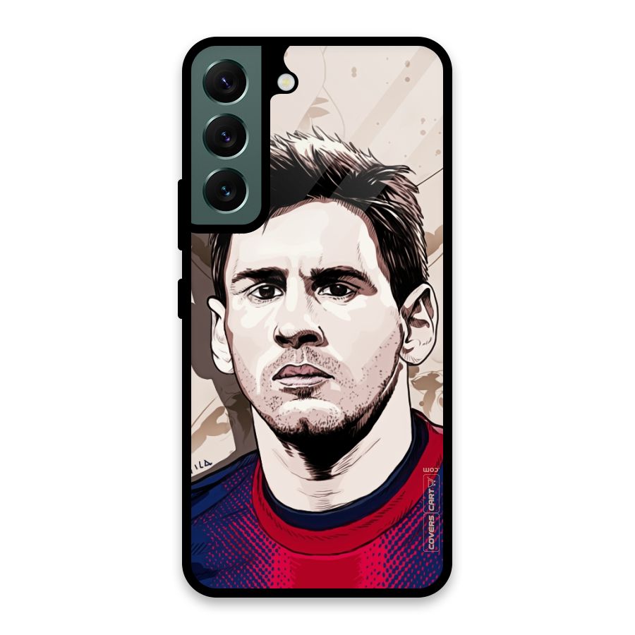 Barca King Messi Glass Back Case for Galaxy S22 5G