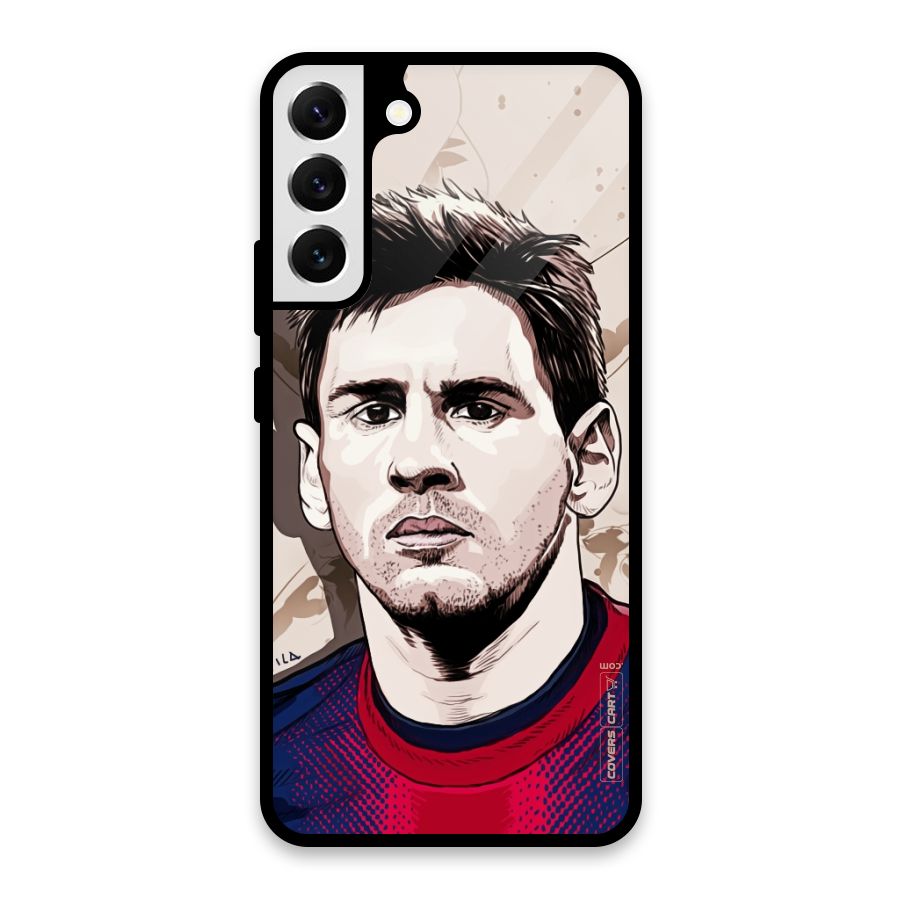 Barca King Messi Glass Back Case for Galaxy S22 Plus 5G