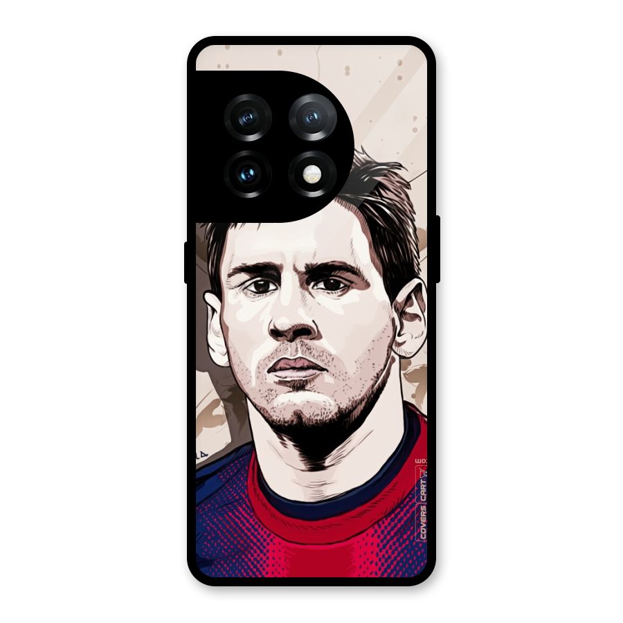 Barca King Messi Glass Back Case for OnePlus 11