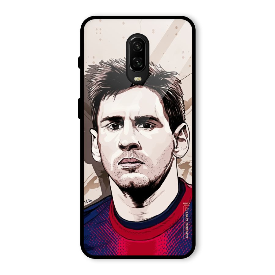 Barca King Messi Glass Back Case for OnePlus 6T