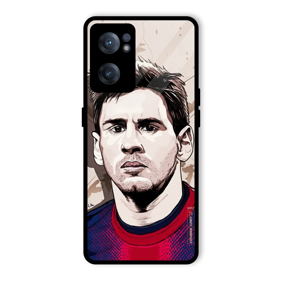 Barca King Messi Glass Back Case for OnePlus Nord CE 2 5G