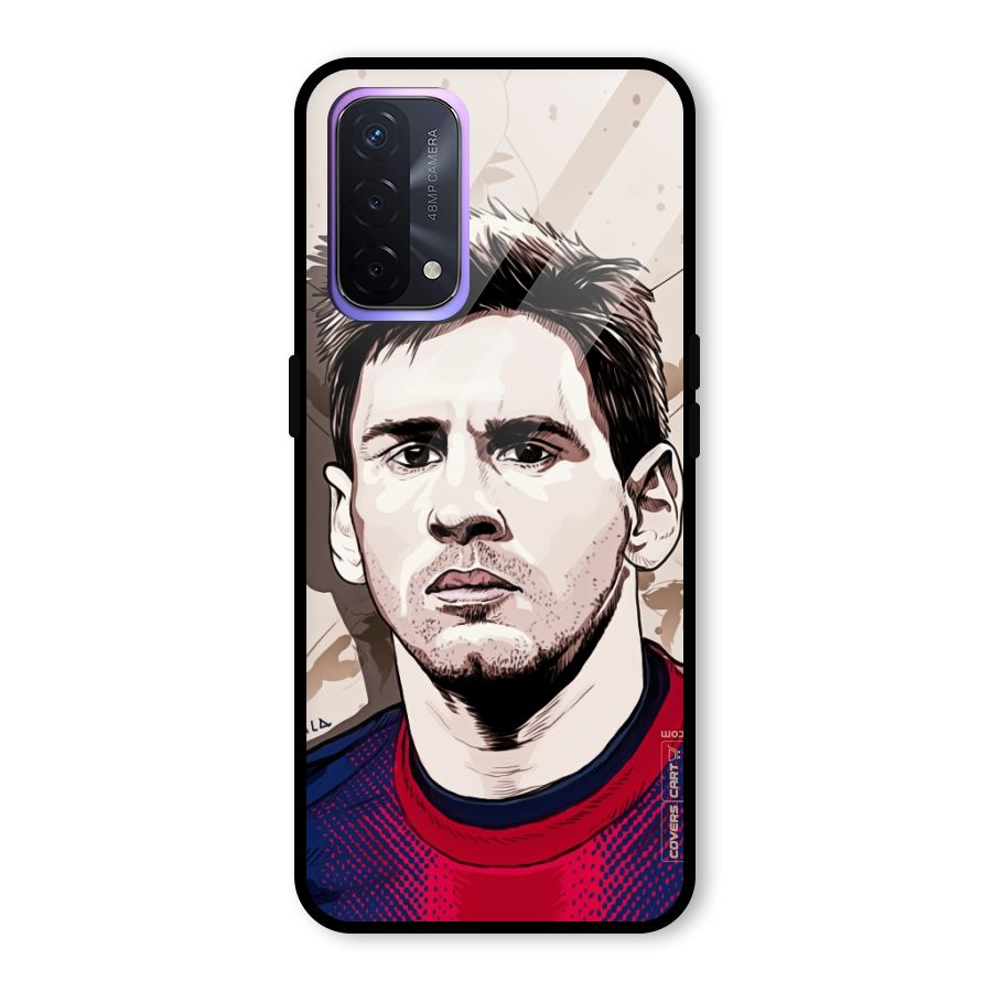 Barca King Messi Glass Back Case for Oppo A74 5G