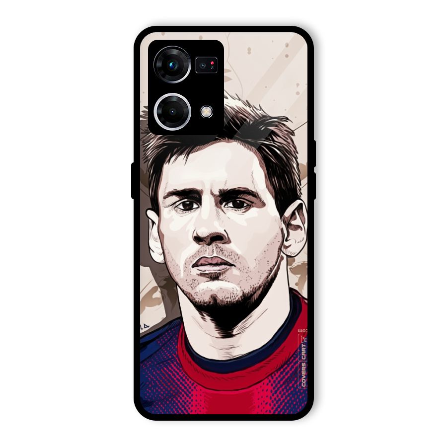 Barca King Messi Glass Back Case for Oppo F21 Pro 4G