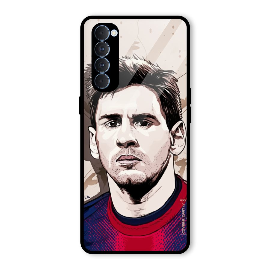 Barca King Messi Glass Back Case for Oppo Reno4 Pro