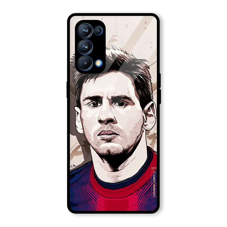 Barca King Messi Glass Back Case for Oppo Reno5 Pro 5G