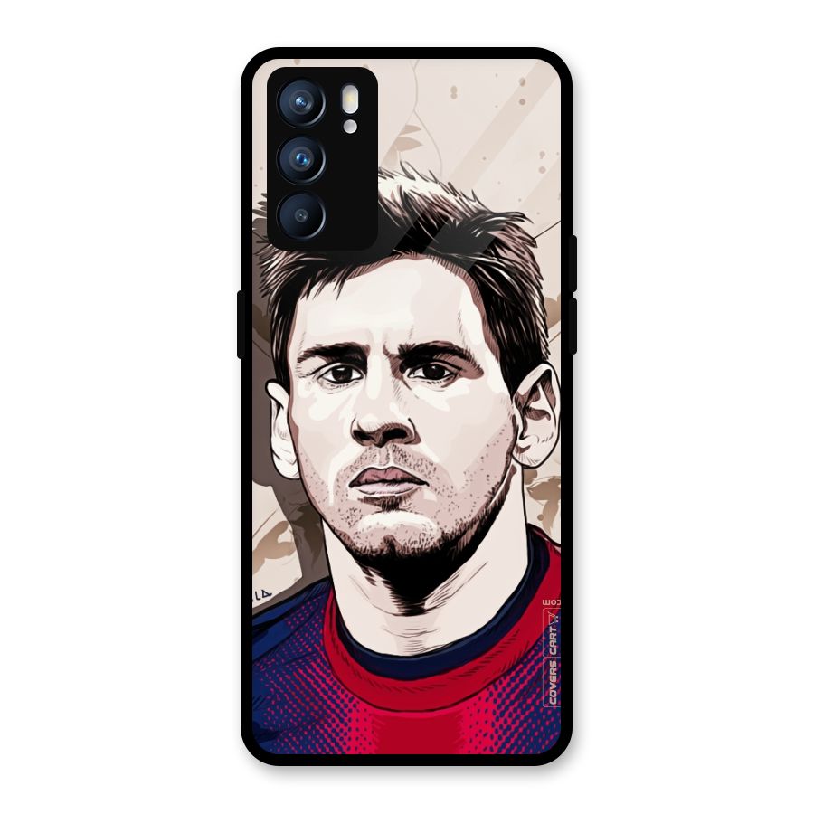 Barca King Messi Glass Back Case for Oppo Reno6 5G