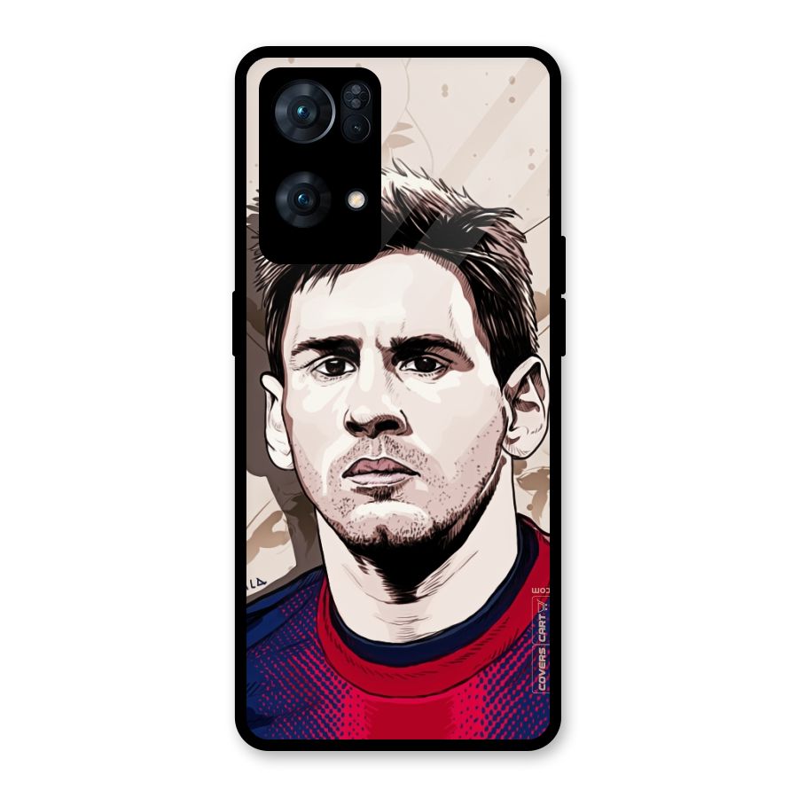 Barca King Messi Glass Back Case for Oppo Reno7 Pro 5G
