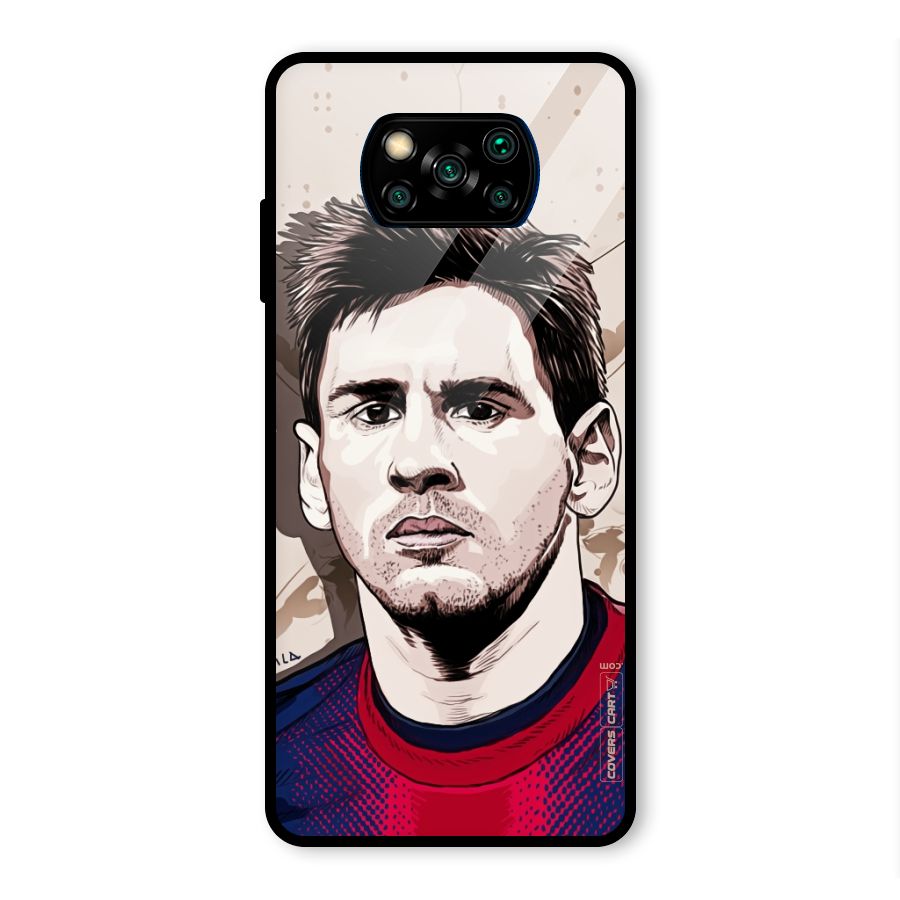 Barca King Messi Glass Back Case for Poco X3 Pro
