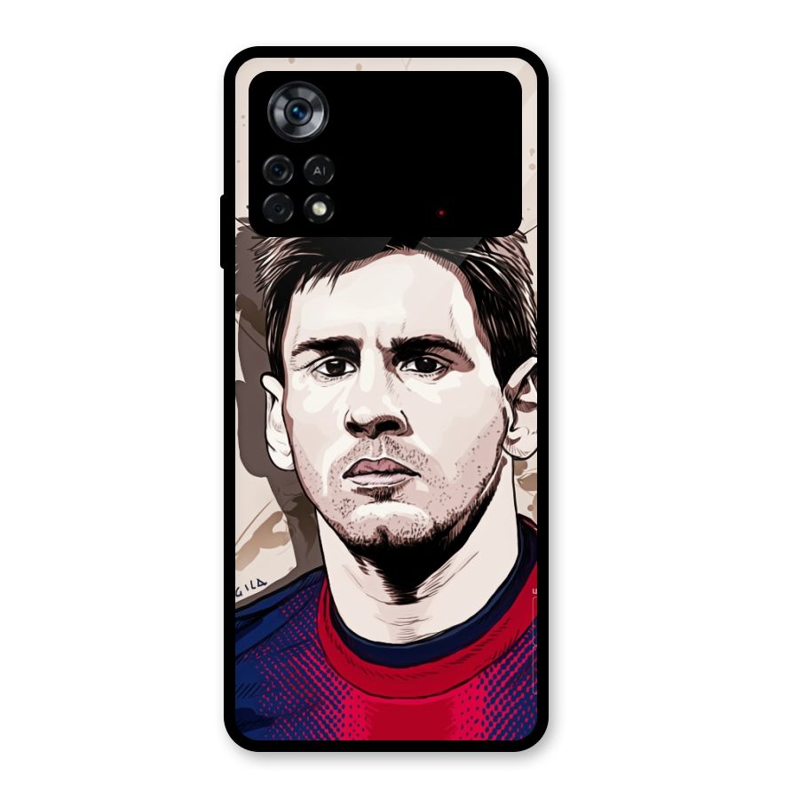 Barca King Messi Glass Back Case for Poco X4 Pro 5G