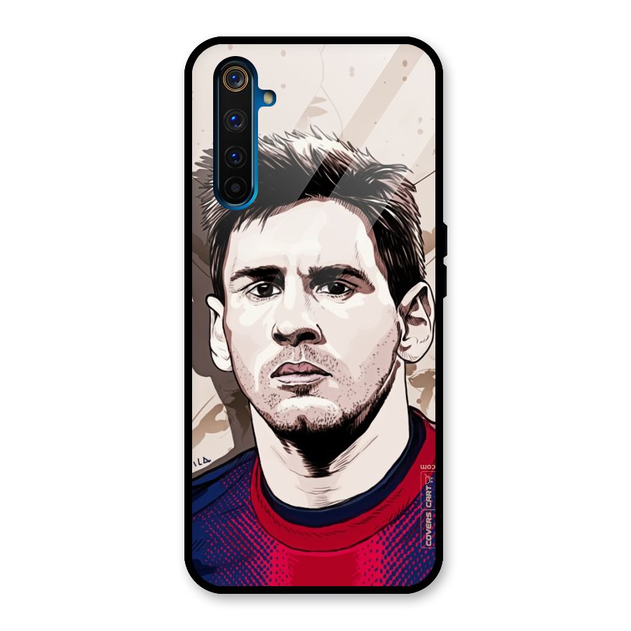 Barca King Messi Glass Back Case for Realme 6 Pro