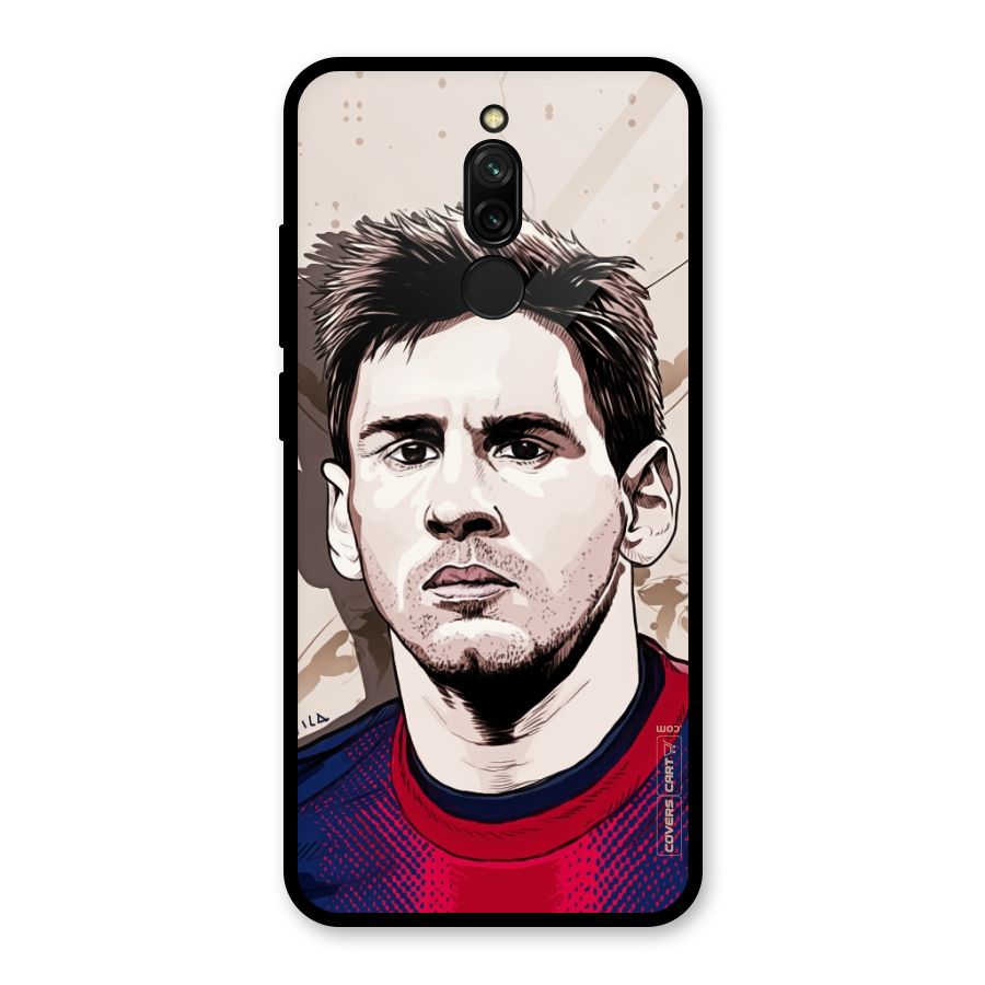 Barca King Messi Glass Back Case for Redmi 8